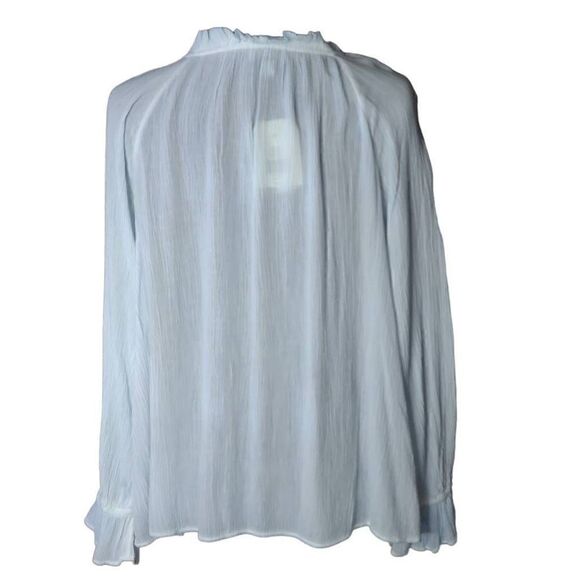 Wonderly Women's Long Sleeve Woven Peasant Casual Top Blue Medium - Picture 3 of 7